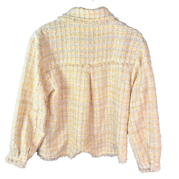 Lulu’s Ivory Tweed Knit Shacket – Size Small – Button Front Jacket - Picture 2 of 13